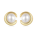 925 Sterling Silver Freshwater Pearl Gold Plated Earrings