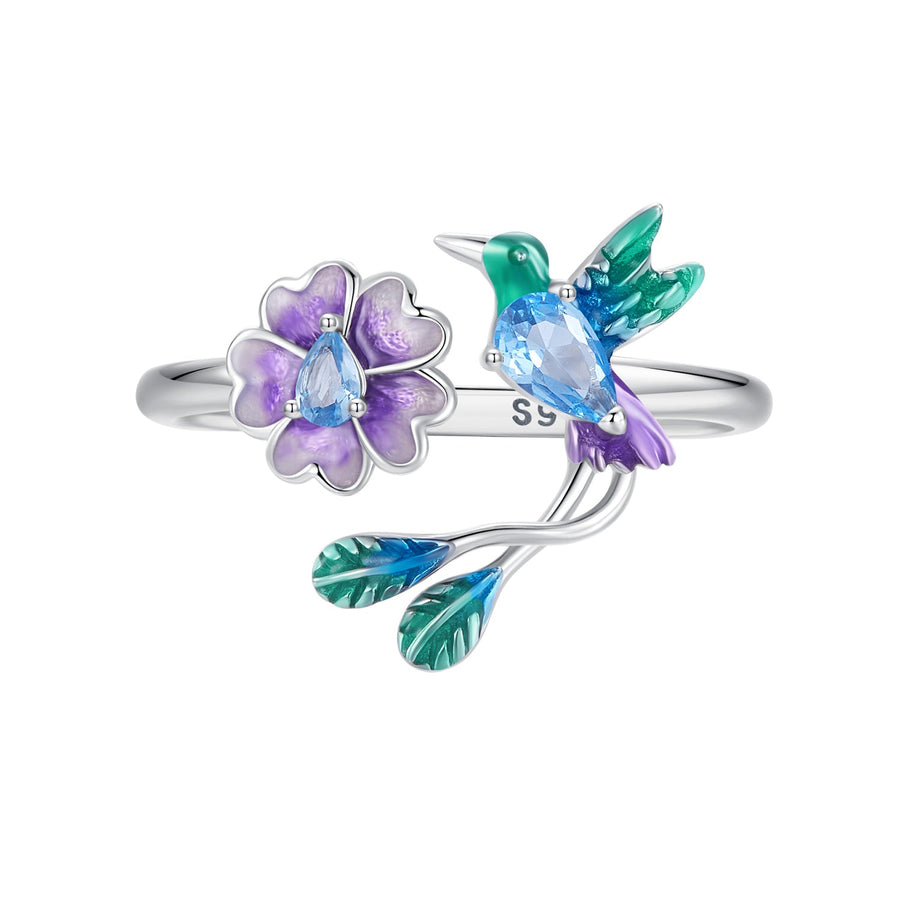 925 Sterling Silver Enamel 1.8mm Pavé Setting CZ Ring for Women