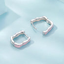 925 Sterling Silver Earrings with Enamel in White Gold Finish - 13*3mm for Women
