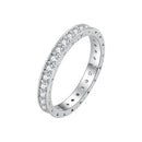 925 Sterling Silver S925 Pavé Setting CZ Ring for Women, Size 6.0, Width 2.6mm