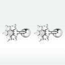 925 Sterling Silver Earrings with Pavé Setting and Oxidized Finish