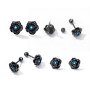 925 Sterling Silver Earrings with Turquoise and Black Gold Finish