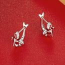 925 Sterling Silver Enamel and CZ Earrings with Platinum Plating for Women