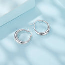 925 Sterling Silver White Gold Plated Earrings 3.0*0.7cm for Women