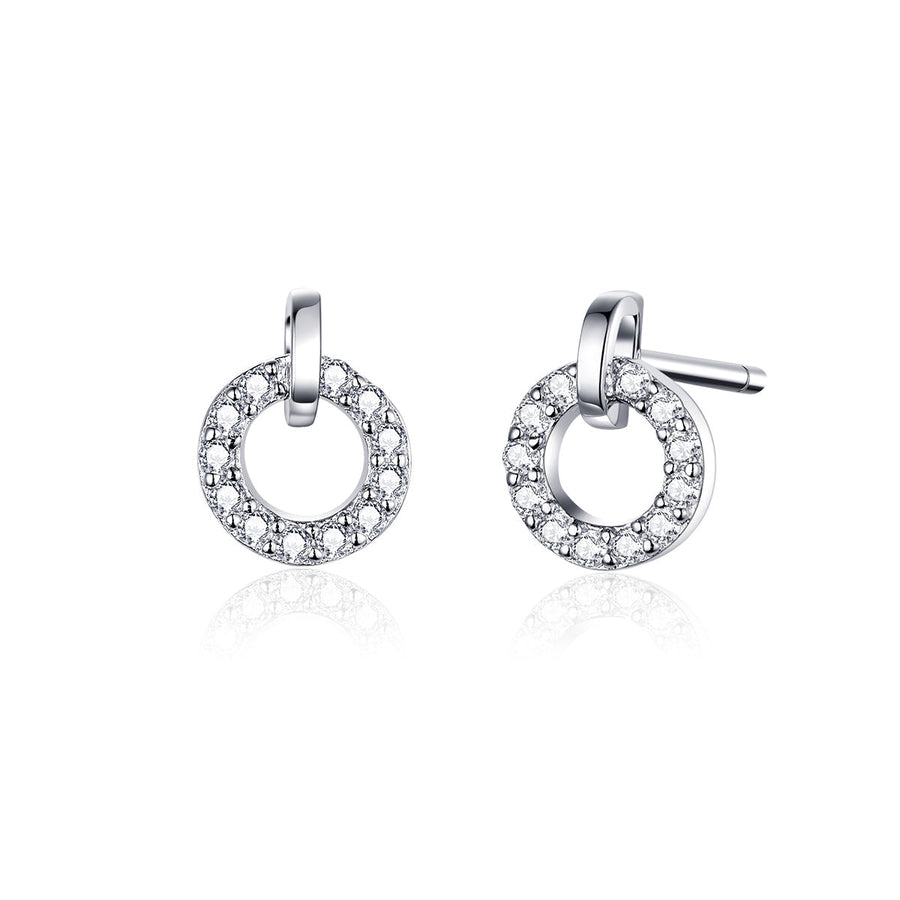925 Sterling Silver Pavé Setting CZ Earrings