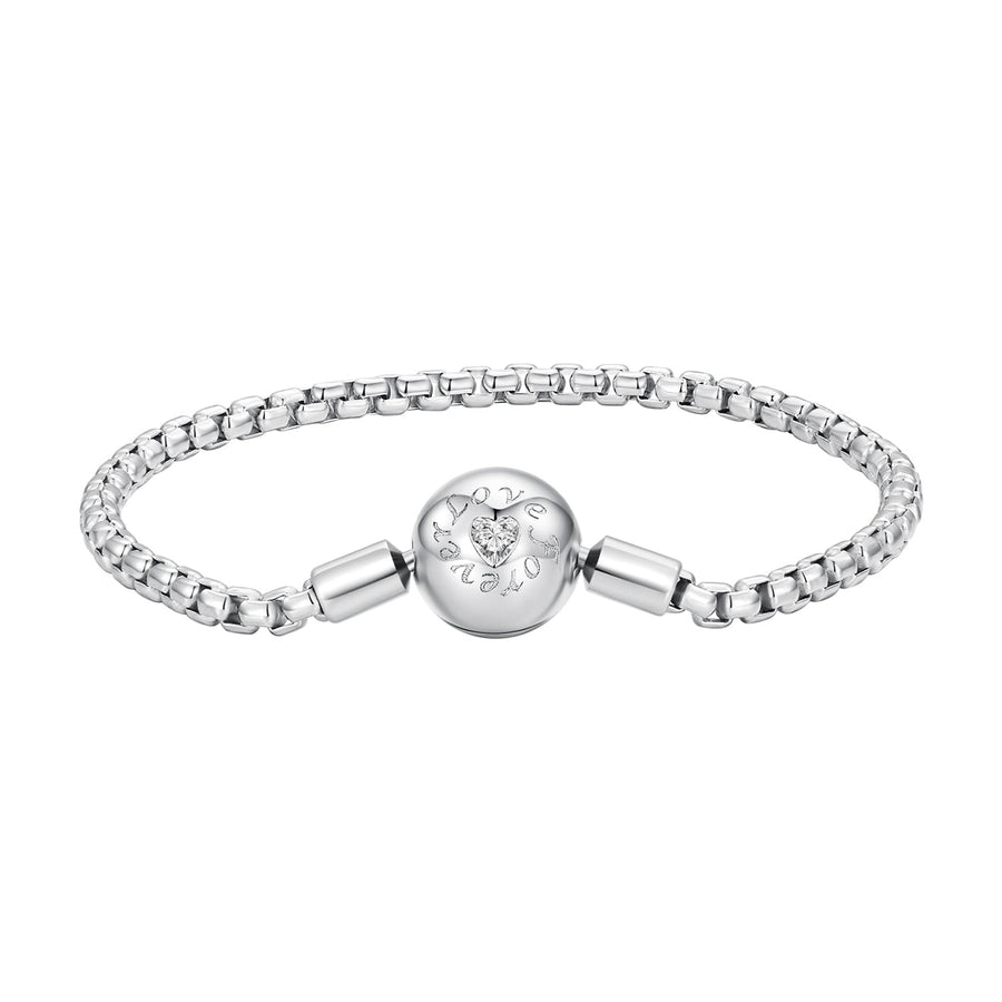 925 Sterling Silver Bracelet 19cm with CZ Stones for Women