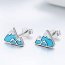 S925 Sterling Silver Earrings 0.7*0.9cm with Plated Platinum and Enamel