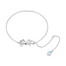 925 Sterling Silver White Gold Plated Moonstone CZ Bracelet for Women