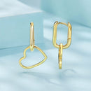925 Sterling Silver Earrings with Love Pendant for Women
