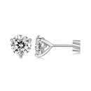 925 Sterling Silver Moissanite Earring 0.7cm White Gold Plated for Women