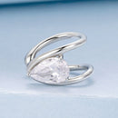 925 Sterling Silver Hoop Earrings with Pavé Setting CZ in White Gold