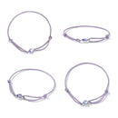 925 Sterling Silver Adjustable 24cm CZ Resin Bracelet for Women
