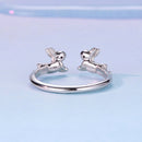 925 Sterling Silver Rabbit Ring with Pavé Setting CZ in White Gold for Women