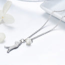 925 Sterling Silver 0.6 Carat Pearl Necklace for Women