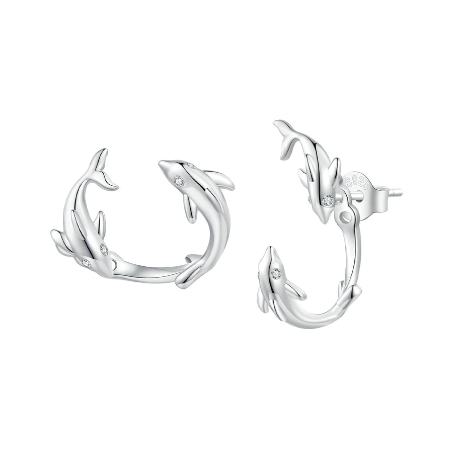 S925 Sterling Silver Rose Gold Plated Zircon Earrings