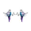925 Sterling Silver Enamel Process Pavé Setting CZ Earrings