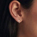 925 Sterling Silver White Gold Plated Moissanite & Pearl Earrings for Women