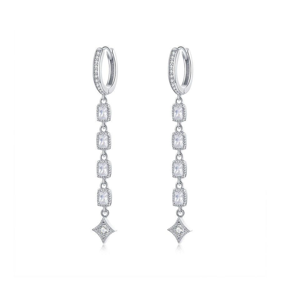 925 Sterling Silver Earrings with Pavé Set CZ