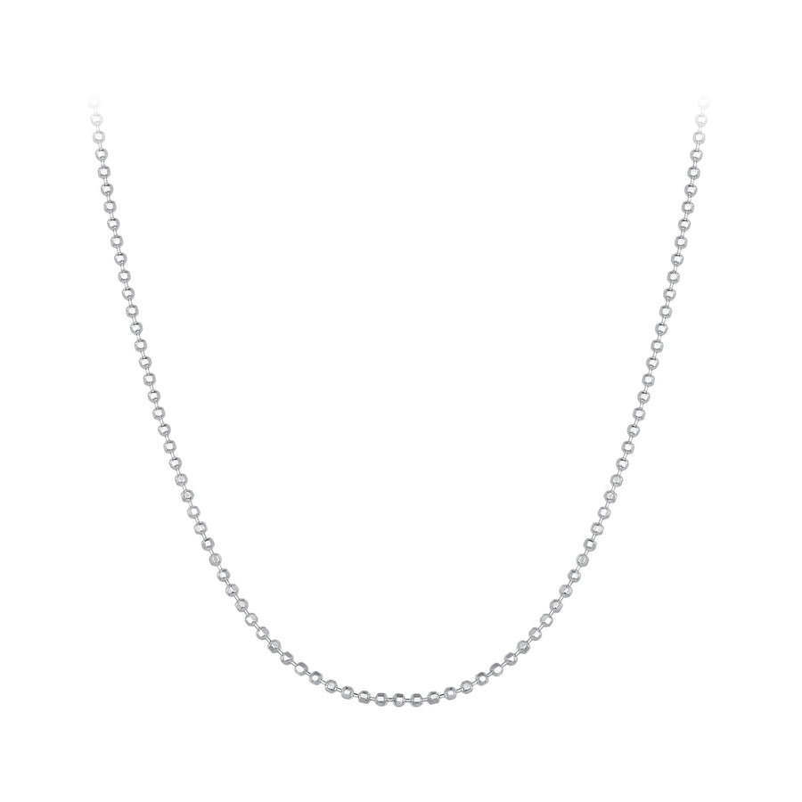 925 Sterling Silver Plated Platinum Necklace 400+50mm for Women