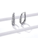 925 Sterling Silver Earrings 2.3*0.4cm Oxidized Silver for Women