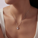 925 Sterling Silver Moissanite Necklace 40+5cm with CZ for Women