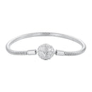 925 Sterling Silver White Gold Plated 17cm CZ Pavé Bracelet for Women