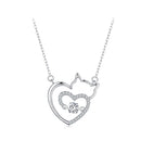 925 Sterling Silver Necklace with 19*18mm Pavé Setting CZ Pendant