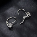 925 Sterling Silver 0.5 Carat Moissanite Earrings for Women