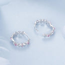 925 Sterling Silver Pavé CZ White Gold Plated Earrings for Women
