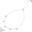 925 Sterling Silver Adjustable Necklace with Scallop Design and Pavé Setting CZ
