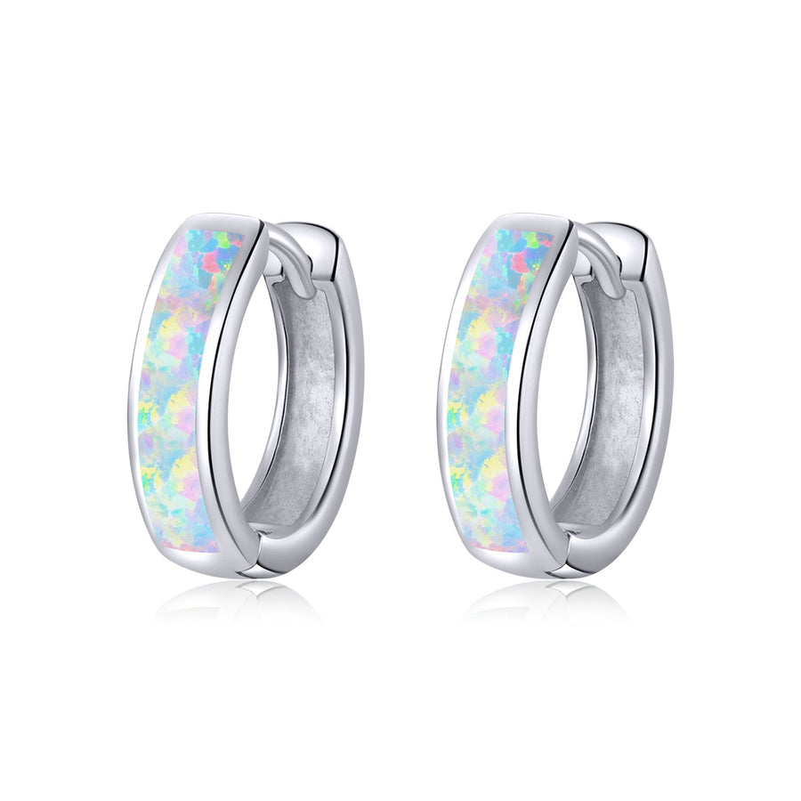 925 Sterling Silver Opal Earrings for Women