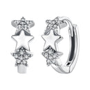 925 Sterling Silver Earrings with Pavé Setting CZ in Oxidized Silver