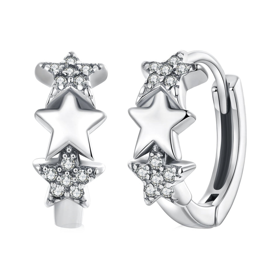 925 Sterling Silver Earrings with Pavé Setting CZ in Oxidized Silver