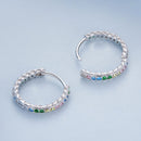 925 Sterling Silver Stud Earrings with CZ in Pavé Setting