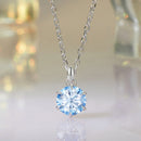 925 Sterling Silver Moissanite 6.5mm Diamond-like Pendant Necklace for Women