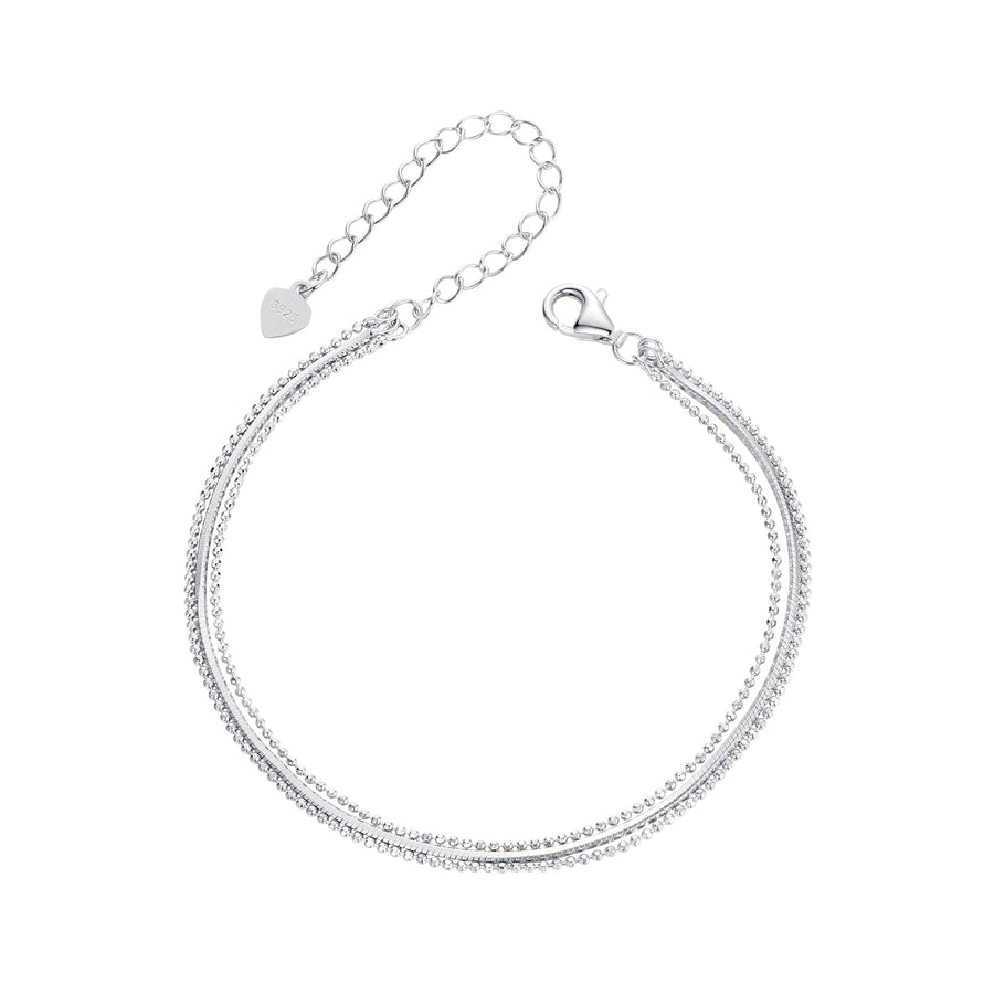 925 Sterling Silver & White Gold Plated Bracelet