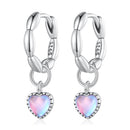 S925 Sterling Silver Earrings with Transparent Glass for Women