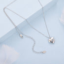 925 Sterling Silver White Gold Plated 40cm+5cm Length CZ Necklace for Women