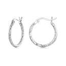 925 Sterling Silver Earrings with White Gold Plating