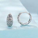 925 Sterling Silver Oxidized Silver Earrings 1.2*0.6cm for Women