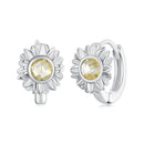 925 Sterling Silver Earrings with Transparent Glass, 12x9mm Size for Women