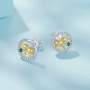 925 Sterling Silver Earrings with CZ in White Gold Plated for Women