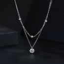 925 Sterling Silver Plated Platinum 5.0mm Moissanite Necklace for Women