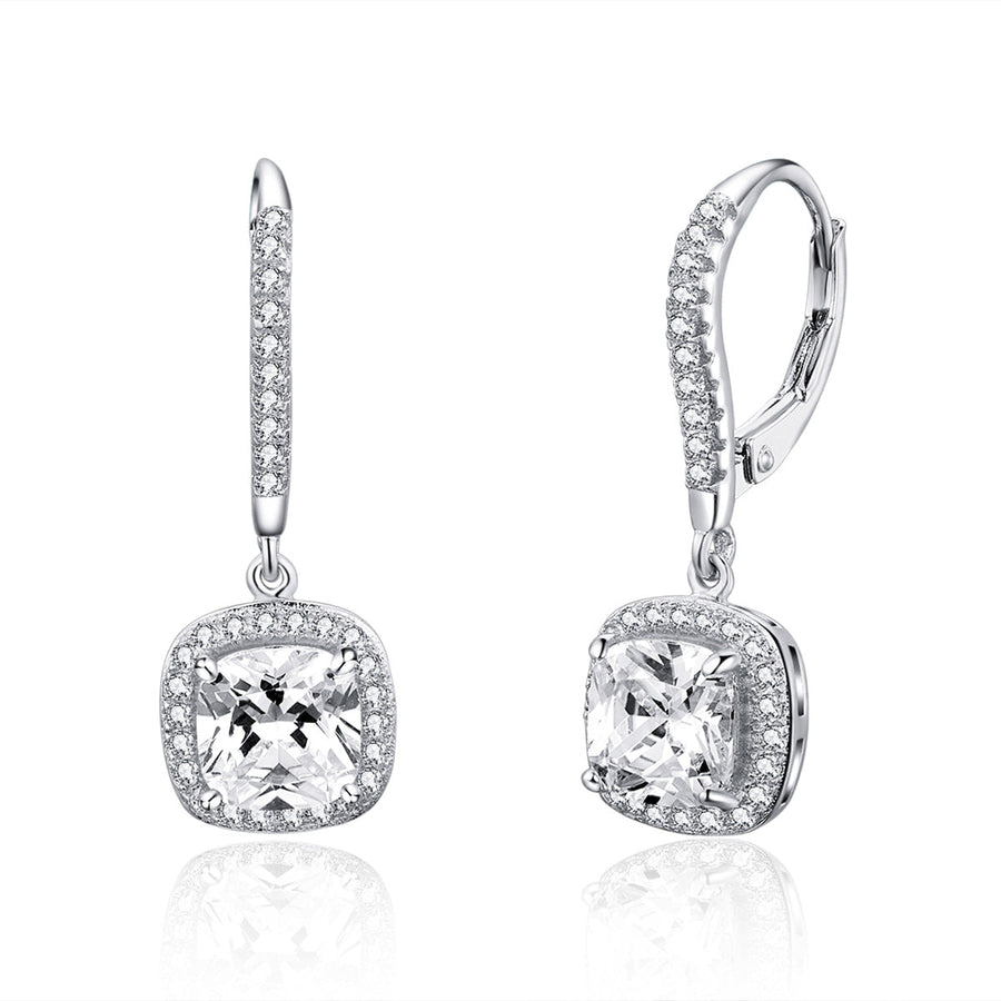 925 Sterling Silver Plated Gold Pavé Setting CZ Earrings for Women