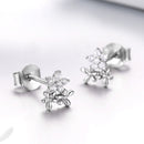 925 Sterling Silver Earrings with CZ in Pavé Setting, 0.6*0.7cm for Women