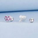 925 Sterling Silver Earrings with Pavé Setting CZ in White Gold for Women