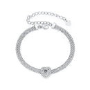 925 Sterling Silver & 1 Carat Moissanite & CZ White Gold Plated Bracelet for Women