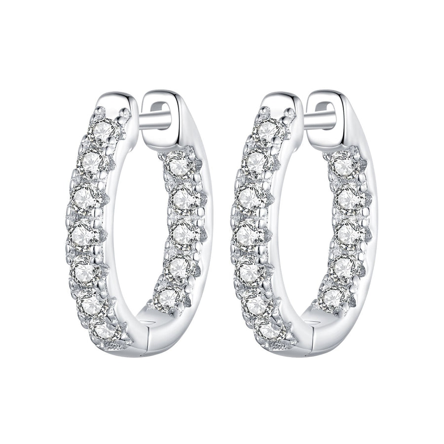 925 Sterling Silver 0.023 Carat Moissanite Earrings for Women