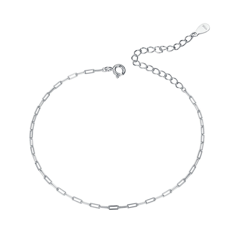 925 Sterling Silver & Plated Platinum Bracelet - 17+5cm Length
