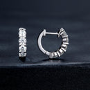 S925 Sterling Silver Moissanite Earrings, 1.3cm, Platinum Plated, for Women